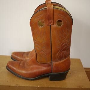 Vintage ACME Reddish Brown Leather Pull-Up Western Cowboy Boots 9.5D 43 USA